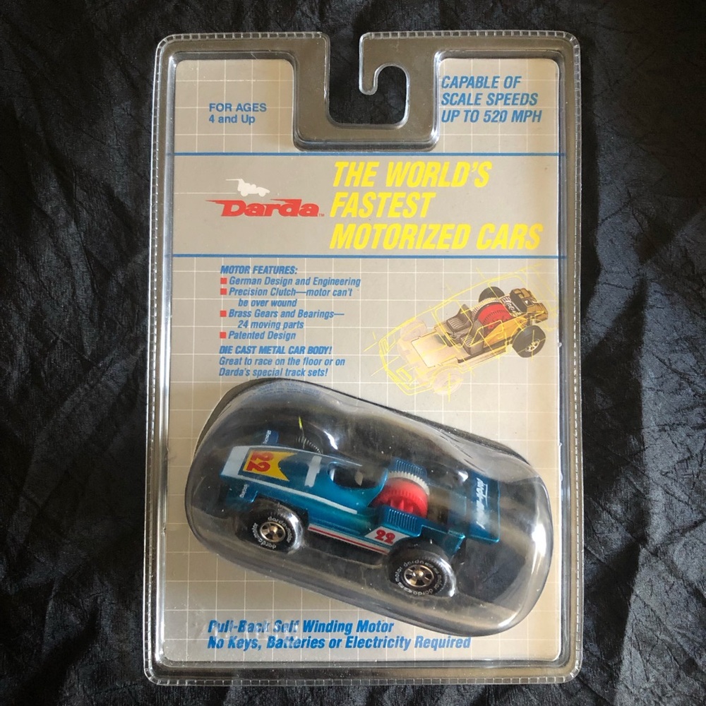 Vintage 1996 Darda Formula 1 DieCast Pull Back Motorized #22 Blue Racer NWT